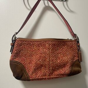 Authentic  Coach Rust Red and Brown Women's Tweed Handbag